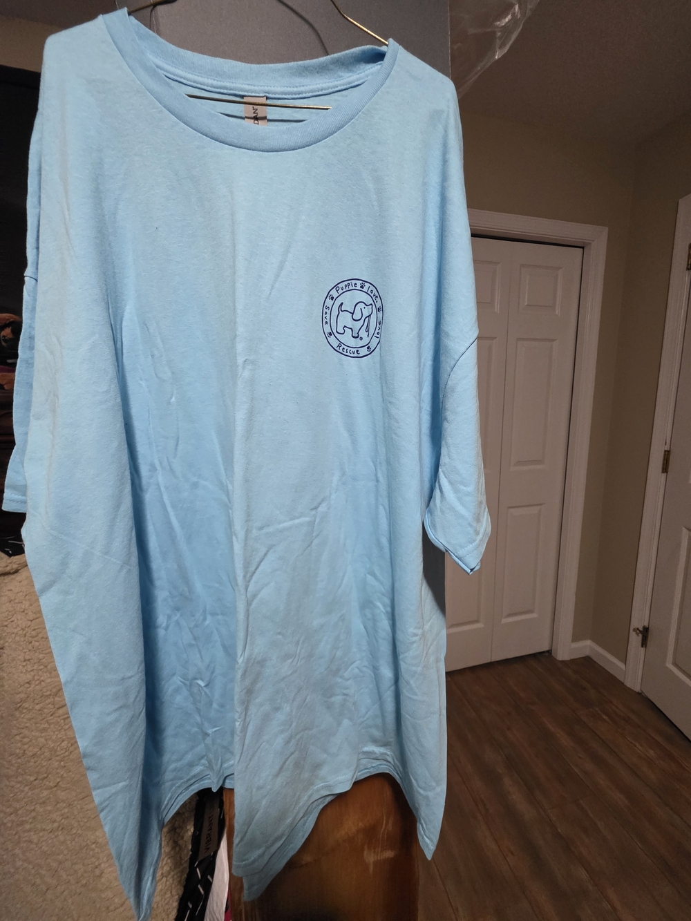 Light Blue Short Sleeve Tee with Logo